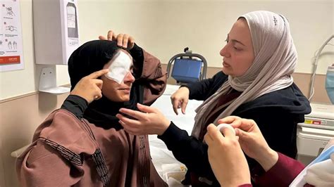 She managed to leave Gaza after half of her family was killed in .